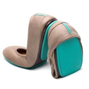 Tieks By Gavrieli Ballet Flats Shoes Womens Size 7 Leather Elasticized Taupe